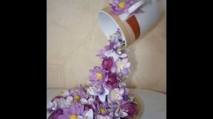 МК - летящая чашка с цветами (топиарий из цветов) /// MC - a flying cup flower (Topiary of flowers)