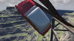 BeamNG drive - Leap Of Death Car Jumps & Falls Into Red Blood