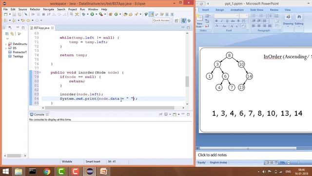 Binary Search Tree in Java - 3: Print elements in Inorder (Sorted/ Ascending) in Binary Search Tree