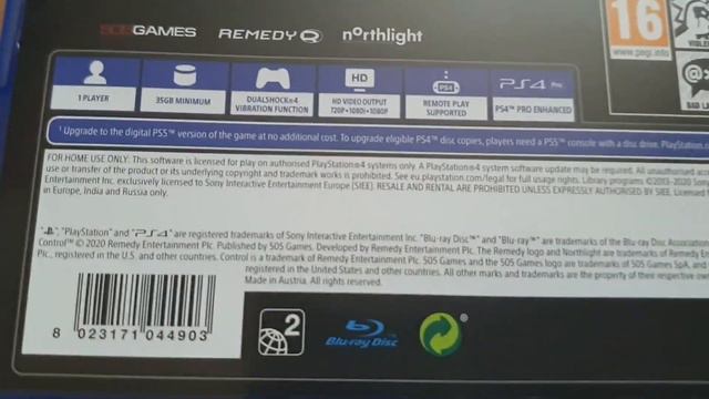 Control Ultimate Edition  Exclusive Pin Badge - PS4 Unboxing