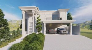 2 этажная вилла колониальный стиль архитектуры, классика и современность, плоская кровля, лепнина