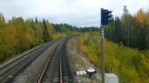 Спуск поезда. Вид из кабины машиниста