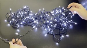 Гирлянда уличная 20 метров, чёрный провод