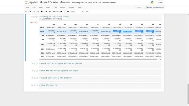 Scikit-Learn Tutorial 06 - The Diabetes Dataset