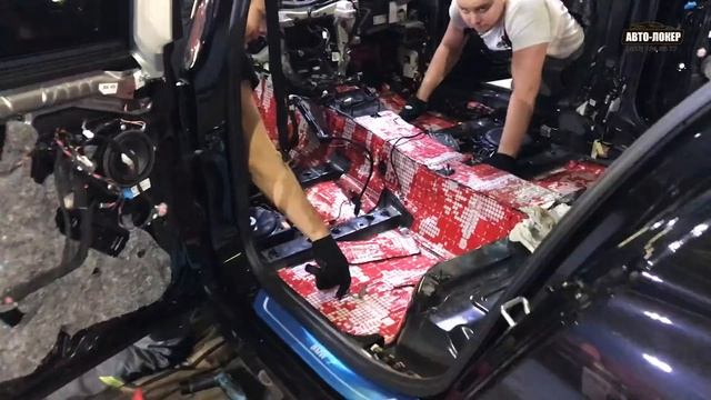 Шумоизоляция салона и перетяжка потолка BMW 7 G11 G12 смотреть онлайн