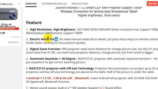 WZATCO D1 DLP Projector 300 inch Home Cinema | 4K Projectors | WOW Tech Review смотреть онлайн