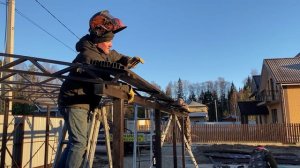 Навес из металлочерепицы | Металлический навес из металлочерепицы в Москве