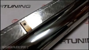 Защита порогов Паджеро Спорт - труба с проступью : Обзор | Pajero Sport 2 Tube Side Guards : Review