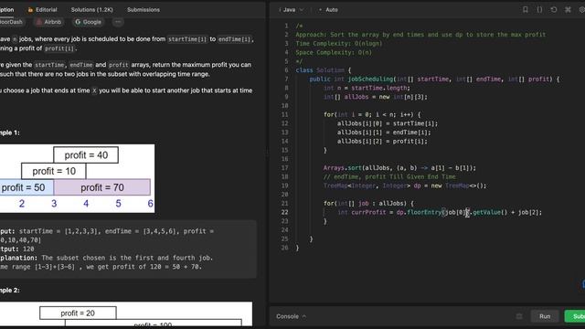 1235. Maximum Profit in Job Scheduling (LeetCode, Java) смотреть онлайн