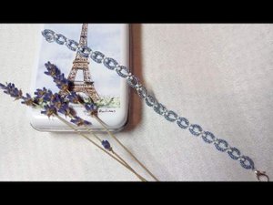 Фриволите. Браслет из комбинированных колец