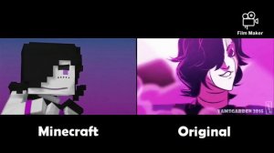 Minecraft vs Original (animation)- "Hard Drive" (Undertale music video)