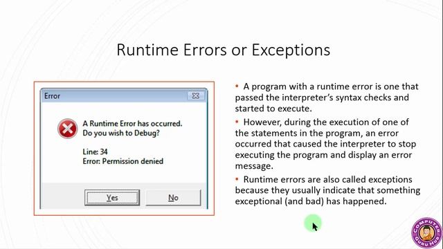 Python Errors and Built-in Exceptions | Class 11 Computer Science With Python