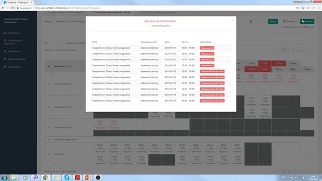 Функционал timebook