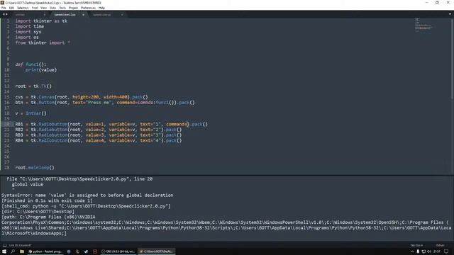 Python GUI Radiobutton - Tkinter Tutorial