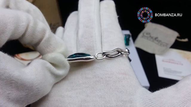 Браслет Ciclon, бирюзовый, с муранским стеклом, CN-172118. Ручная работа из Испании