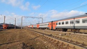 Отправление электропоезда ЭТ2Р-913/914(1053,1148)