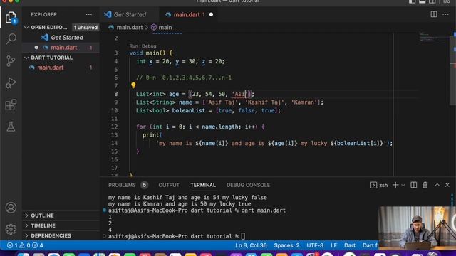 Part-21 Dart List Tutorials || Dart Programming Tutorials in Hindi/Urdu