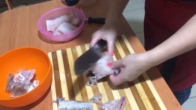 Разделка рыбы Треска на филе.Приготовление рыбных филе. смотреть онлайн