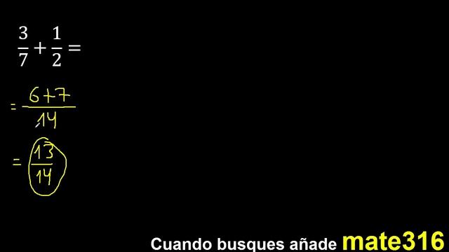 3/7 mas 1/2 . Suma de fracciones heterogeneas , diferente denominador 3/7+1/2 смотреть онлайн