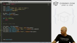 Menu Bars With tKinter - Python Tkinter GUI Tutorial 46