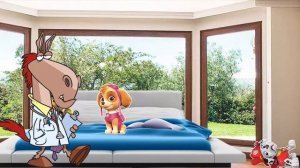Пять щенков прыгали в кроватке щенячий патруль | 5 little baby jumping on the bed
