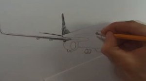 Как нарисовать самолёт карандашами | Боинг 737