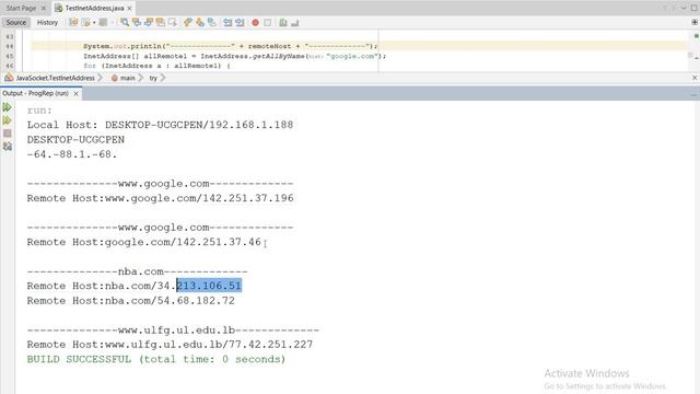 Getting the IP address of Google.com using Java смотреть онлайн