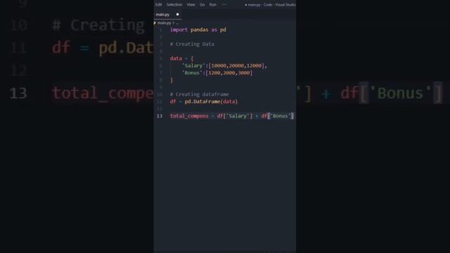 I Create Pandas Dataframe and sum up two columns in 4sec using Python | #python #pandas #coding