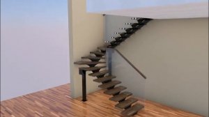 Проект металлической лестницы на второй этаж в частном доме "Ильинка"