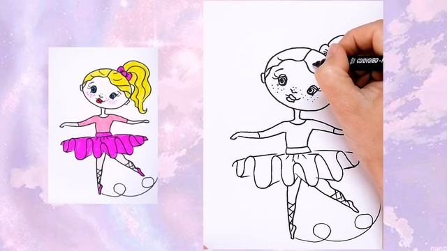 Как просто нарисовать девочку балерину. Рисуем с детьми. смотреть онлайн