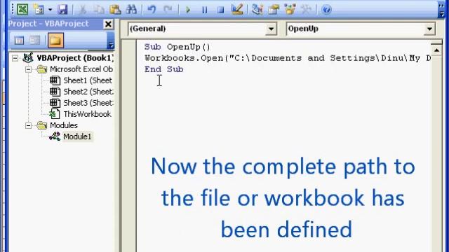 How to open a workbook using VBA (macro)