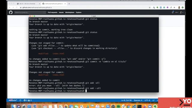 Día 12 - Git en la Terminal [GitHub] смотреть онлайн