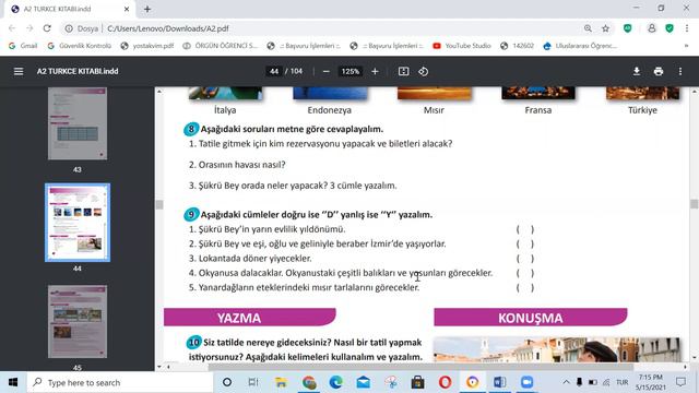 A2 ISTANBUL KİTABI DERSİ =29 ÜNİTE 3/B Aile tatil dinleme dersi kubaro Soomaali plz subscribe смотреть онлайн