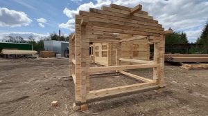 Сруб беседки 3,3х3,3 из профилированного бруса за 30 000руб.