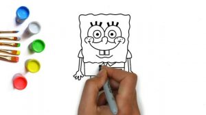Как нарисовать Губка Боб квадратные штаны из мультика Спанч Боб, милые рисунки для детей sponge bob