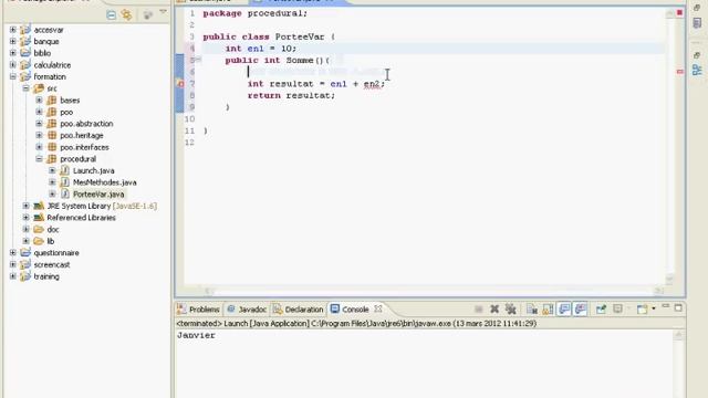 Java : Portée des variables смотреть онлайн