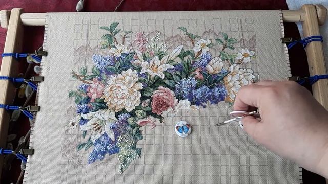 Вышивальные итоги за март. Первая готовая работа в СП Вышивальный вызов. Восточное великолепие 1/2. смотреть онлайн