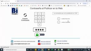 Contraseña al Publicar en Power BI