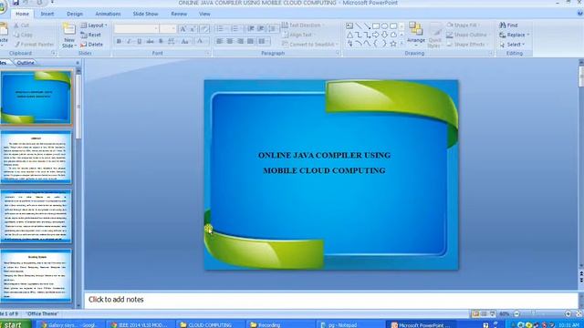 IEEE 2014 ANDROID ONLINE JAVA COMPILER USING MOBILE CLOUD COMPUTING
