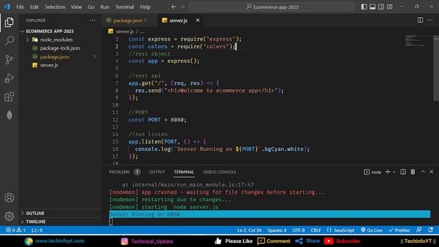 mern app server and dotenv setup | mern stack project