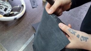 Перетяжка руля с подогревом и без канавок под стачные швы.