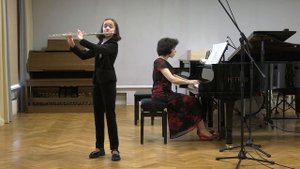 В.А. Моцарт Соната си бемоль мажор 1 ч. Исп. Евгения Шубина (флейта), Ольга Бер (фортепиано)