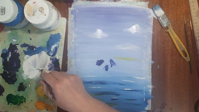Как нарисовать колокольчики. Как нарисовать пейзаж легко. Как нарисовать цветы гуашью. Пейзаж гуашь