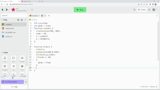 Animating a Ball with p5.js: Creating Interactive Graphics with Code