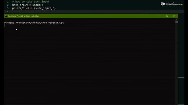 How to take User Input in Python | Python Mini Tutorials