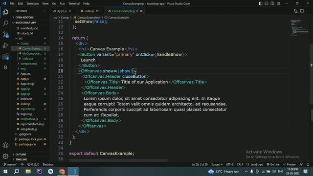 React Bootstrap Offcanvas Component смотреть онлайн