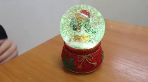 Шар новогодний со снегом и подсветкой, музыкальный, большой