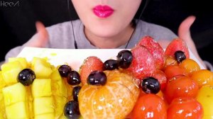 ASMR[MOST POPULAR DESSERT]TANGHULU *Mango,Tangerine,Strawberry,Blueberries*CANDIED FRUITS no talkin