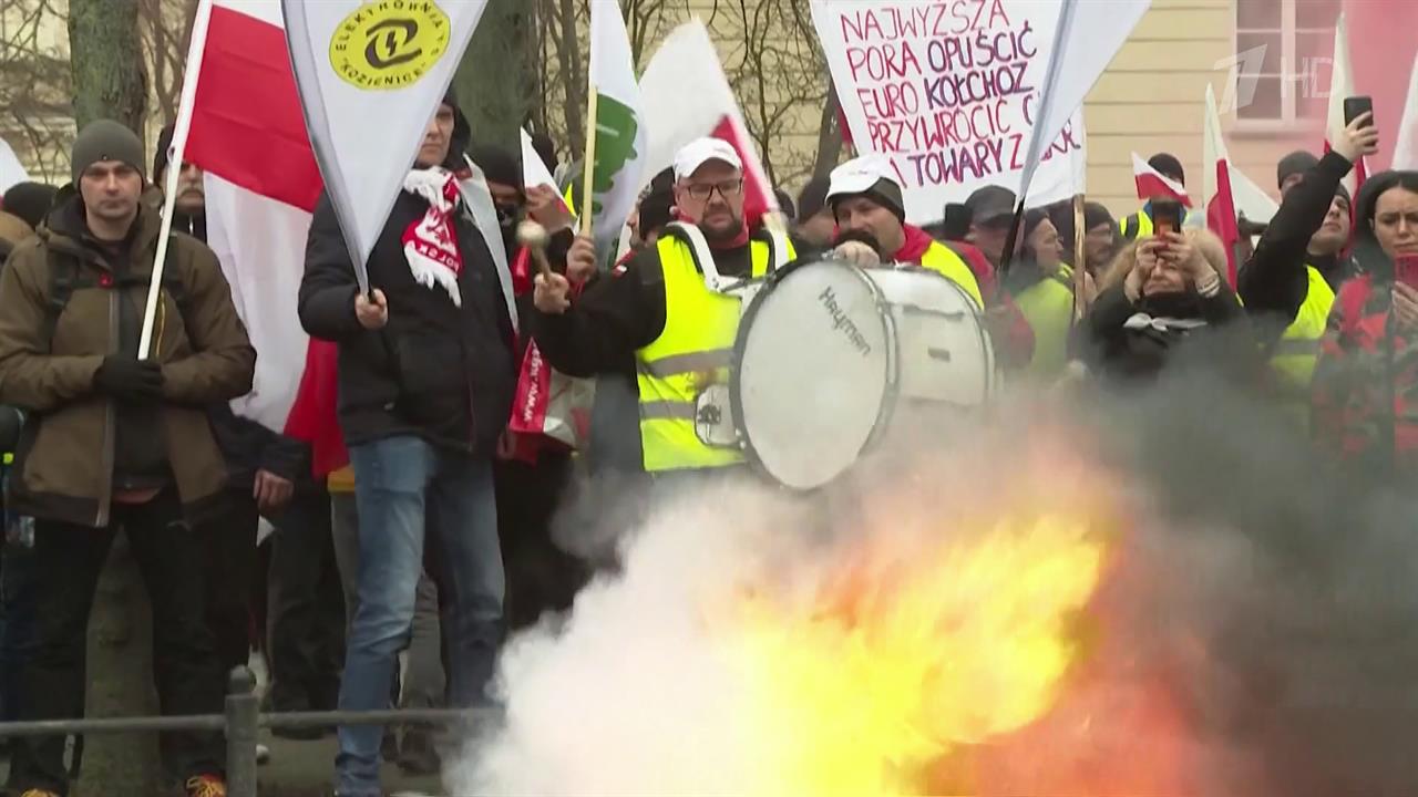 В Варшаве проходит акция протеста фермеров