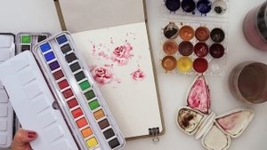 Watercolor simple flowers episode 1- roses for beginners